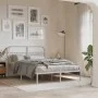 White metal bed frame with headboard 140x200 cm by , Beds and slatted bases - Ref: Foro24-376650, Price: 103,54 €, Discount: %