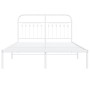 White metal bed frame with headboard 140x200 cm by , Beds and slatted bases - Ref: Foro24-376650, Price: 104,97 €, Discount: %