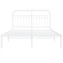 White metal bed frame with headboard 140x200 cm by , Beds and slatted bases - Ref: Foro24-376650, Price: 103,54 €, Discount: %