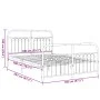 Bed frame with black metal headboard and footboard 140x200 cm by , Beds and slatted bases - Ref: Foro24-376619, Price: 149,36...