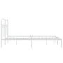 White metal bed frame with headboard 140x200 cm by , Beds and slatted bases - Ref: Foro24-376650, Price: 103,54 €, Discount: %