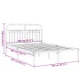 White metal bed frame with headboard 140x200 cm by , Beds and slatted bases - Ref: Foro24-376650, Price: 104,97 €, Discount: %