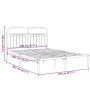 White metal bed frame with headboard 140x200 cm by , Beds and slatted bases - Ref: Foro24-376650, Price: 103,54 €, Discount: %