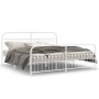 Metal bed frame with white headboard and footboard 193x203 cm by , Beds and slatted bases - Ref: Foro24-376673, Price: 167,92...