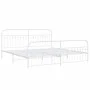 Estructura cama metal con cabecero y pie cama blanco 193x203 cm de , Camas y somieres - Ref: Foro24-376673, Precio: 165,26 €,...