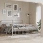 Metal bed frame with white headboard and footboard 193x203 cm by , Beds and slatted bases - Ref: Foro24-376673, Price: 167,92...