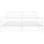 Metal bed frame with white headboard and footboard 193x203 cm by , Beds and slatted bases - Ref: Foro24-376673, Price: 167,92...
