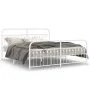 Bed frame with white metal headboard and footboard, 183x203 cm. by , Beds and slatted bases - Ref: Foro24-376671, Price: 132,...