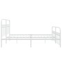Metal bed frame with white headboard and footboard 193x203 cm by , Beds and slatted bases - Ref: Foro24-376673, Price: 167,92...