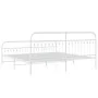 Estructura cama metal con cabecero y pie cama blanco 193x203 cm de , Camas y somieres - Ref: Foro24-376673, Precio: 165,26 €,...