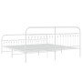 Metal bed frame with white headboard and footboard 193x203 cm by , Beds and slatted bases - Ref: Foro24-376673, Price: 167,92...