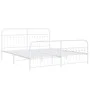Bed frame with white metal headboard and footboard, 183x203 cm. by , Beds and slatted bases - Ref: Foro24-376671, Price: 132,...