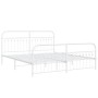 Estructura de cama con cabecero estribo metal blanco 183x203 cm de , Camas y somieres - Ref: Foro24-376671, Precio: 134,49 €,...
