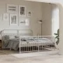 Bed frame with white metal headboard and footboard, 183x203 cm. by , Beds and slatted bases - Ref: Foro24-376671, Price: 132,...