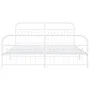 Bed frame with white metal headboard and footboard, 183x203 cm. by , Beds and slatted bases - Ref: Foro24-376671, Price: 132,...
