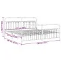 Estructura cama metal con cabecero y pie cama blanco 193x203 cm de , Camas y somieres - Ref: Foro24-376673, Precio: 165,26 €,...