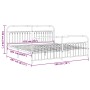 Metal bed frame with white headboard and footboard 193x203 cm by , Beds and slatted bases - Ref: Foro24-376673, Price: 167,92...