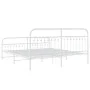 Bed frame with white metal headboard and footboard, 183x203 cm. by , Beds and slatted bases - Ref: Foro24-376671, Price: 132,...