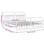 Bed frame with white metal headboard and footboard, 183x203 cm. by , Beds and slatted bases - Ref: Foro24-376671, Price: 132,...