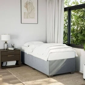 Light gray fabric bed frame 80x200 cm by , Beds and slatted bases - Ref: Foro24-3284429, Price: 123,86 €, Discount: %