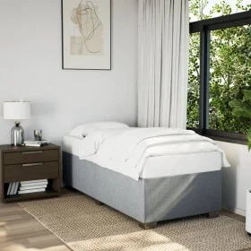 Light gray fabric bed frame 90x200 cm by , Beds and slatted bases - Ref: Foro24-3284443, Price: 126,94 €, Discount: %