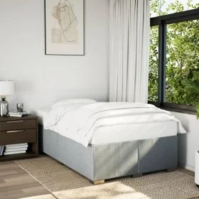 Light gray fabric bed frame 120x190 cm by , Beds and slatted bases - Ref: Foro24-3284457, Price: 163,42 €, Discount: %