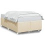 Cream fabric bed frame 120x190 cm by , Beds and slatted bases - Ref: Foro24-3284462, Price: 164,09 €, Discount: %