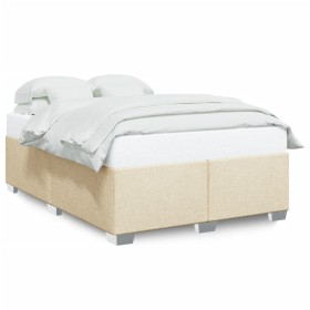 Bed without mattress, cream-colored fabric, 140x190 cm. by , Beds and slatted bases - Ref: Foro24-3284476, Price: 171,14 €, D...