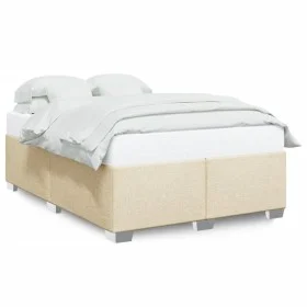 Bed without mattress, cream-colored fabric, 140x190 cm. by , Beds and slatted bases - Ref: Foro24-3284476, Price: 167,83 €, D...