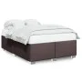 Bed without mattress, dark brown fabric, 140x190 cm. by , Beds and slatted bases - Ref: Foro24-3284474, Price: 170,03 €, Disc...