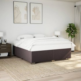 Cama sin colchón de tela marrón oscuro 180x200 cm de , Camas y somieres - Ref: Foro24-3284495, Precio: 182,59 €, Descuento: %