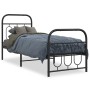 Bed frame with black metal headboard and footboard 75x190 cm by , Beds and slatted bases - Ref: Foro24-377125, Price: 68,91 €...