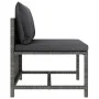 3-teiliges Gartenmöbel-Set und graue synthetische Rattankissen von vidaXL, Modulare Sofas für den Außenbereich - Ref: Foro24-...
