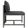3-teiliges Gartenmöbel-Set und graue synthetische Rattankissen von vidaXL, Modulare Sofas für den Außenbereich - Ref: Foro24-...
