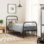 Bed frame with black metal headboard and footboard 75x190 cm by , Beds and slatted bases - Ref: Foro24-377125, Price: 68,91 €...