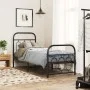 Bed frame with black metal headboard and footboard 75x190 cm by , Beds and slatted bases - Ref: Foro24-377125, Price: 68,05 €...