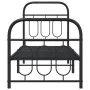 Bed frame with black metal headboard and footboard 75x190 cm by , Beds and slatted bases - Ref: Foro24-377125, Price: 68,05 €...