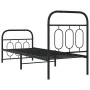 Bed frame with black metal headboard and footboard 75x190 cm by , Beds and slatted bases - Ref: Foro24-377125, Price: 68,05 €...