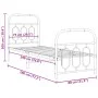 Bed frame with black metal headboard and footboard 75x190 cm by , Beds and slatted bases - Ref: Foro24-377125, Price: 68,05 €...