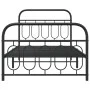 Bed frame with black metal headboard and footboard 107x203cm by , Beds and slatted bases - Ref: Foro24-377131, Price: 94,80 €...