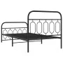 Bed frame with black metal headboard and footboard 107x203cm by , Beds and slatted bases - Ref: Foro24-377131, Price: 94,80 €...