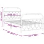 Bed frame with black metal headboard and footboard 107x203cm by , Beds and slatted bases - Ref: Foro24-377131, Price: 96,34 €...
