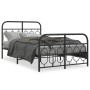 Estructura de cama cabecero y estribo metal negro 120x200 cm de , Camas y somieres - Ref: Foro24-377133, Precio: 130,83 €
