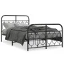 Estructura de cama cabecero y estribo metal negro 120x200 cm de , Camas y somieres - Ref: Foro24-377133, Precio: 129,55 €, De...