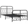 Bed frame with black metal headboard and footboard, 120x200 cm. by , Beds and slatted bases - Ref: Foro24-377133, Price: 129,...