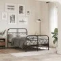 Bed frame with black metal headboard and footboard, 120x200 cm. by , Beds and slatted bases - Ref: Foro24-377133, Price: 129,...