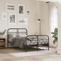 Estructura de cama cabecero y estribo metal negro 120x200 cm de , Camas y somieres - Ref: Foro24-377133, Precio: 130,83 €