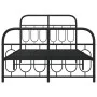 Bed frame with black metal headboard and footboard, 120x200 cm. by , Beds and slatted bases - Ref: Foro24-377133, Price: 129,...