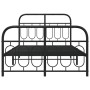 Estructura de cama cabecero y estribo metal negro 120x200 cm de , Camas y somieres - Ref: Foro24-377133, Precio: 130,83 €