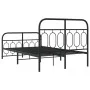Bed frame with black metal headboard and footboard, 120x200 cm. by , Beds and slatted bases - Ref: Foro24-377133, Price: 129,...